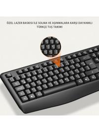 Lenovo Lecoo KW211 Kablosuz Türkçe Q Klavye & Mouse Set Siyah  SİYAH KLAVYE MOUSE SET - 3